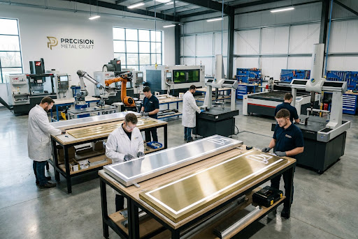 Precision metal manufacturing facility assembly and quality control area